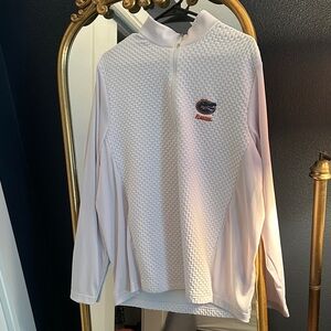 White Quarter-Zip Pullover with Logo